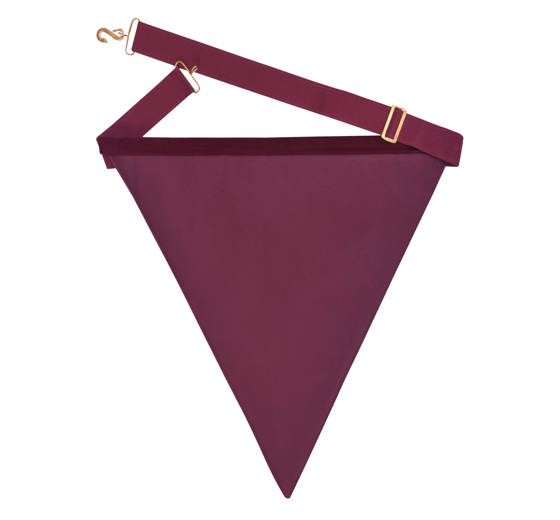 Grand Sentinel Royal & Select Masters Apron - Maroon Velvet With Gold Bullion Hand Embroidery - Bricks Masons