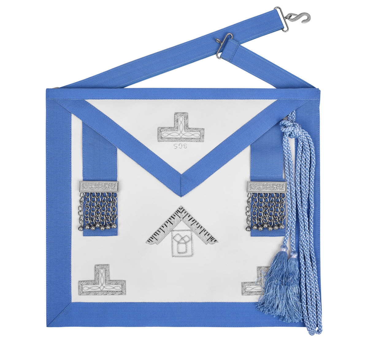 Past Master Craft Apron - Euclid’s 47th Problem Hand Bullion Embroidery - Bricks Masons