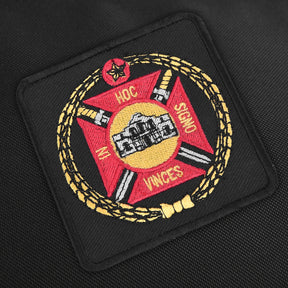 Knights Templar Commandery Fatigue Cap Case - Black Patch With Red & Gold Emblem - Bricks Masons