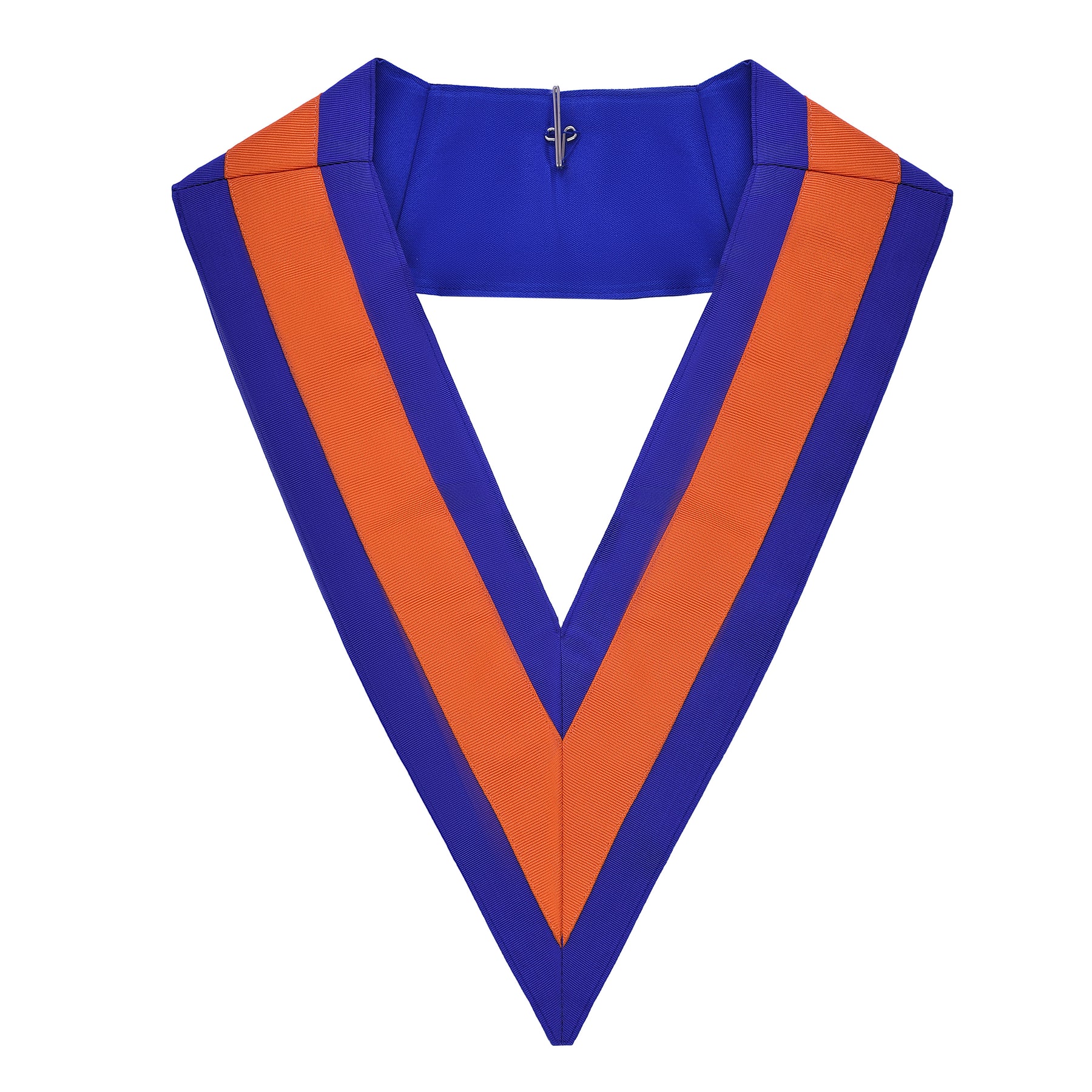 St. Lawrence the Martyr Allied Masonic Degrees Officer Collar - Blue & Orange Moire - Bricks Masons