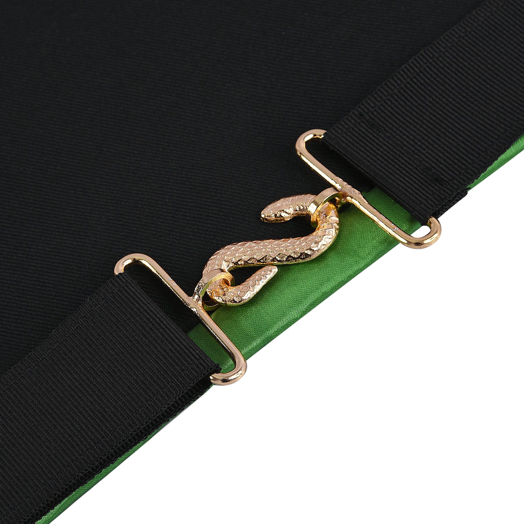5th Degree Perfect Master Scottish Rite Apron - Green Silk Machine Embroidery - Bricks Masons