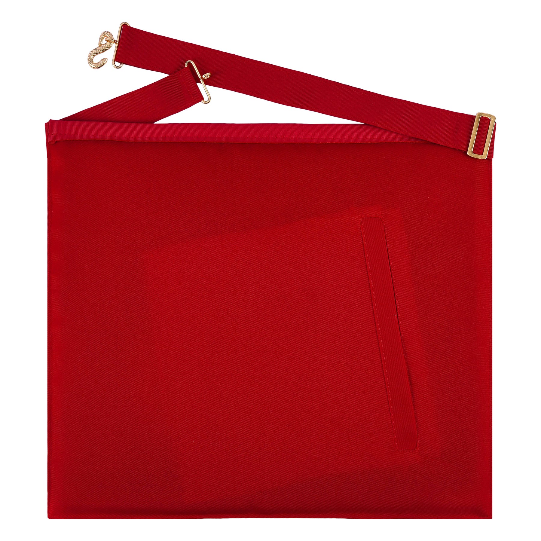 Royal Arch Chapter Apron - Red Velvet With Gold Embroided Emblem & Braid - Bricks Masons