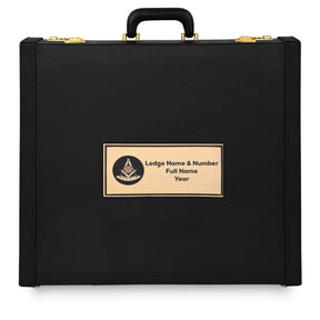 Past Master Blue Lodge Apron Case - Metal Plate Personalization MM/WM SIZE - Bricks Masons