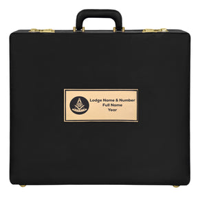 Past Master Blue Lodge Apron Case - Metal Plate Personalization PROVINCIAL SIZE - Bricks Masons