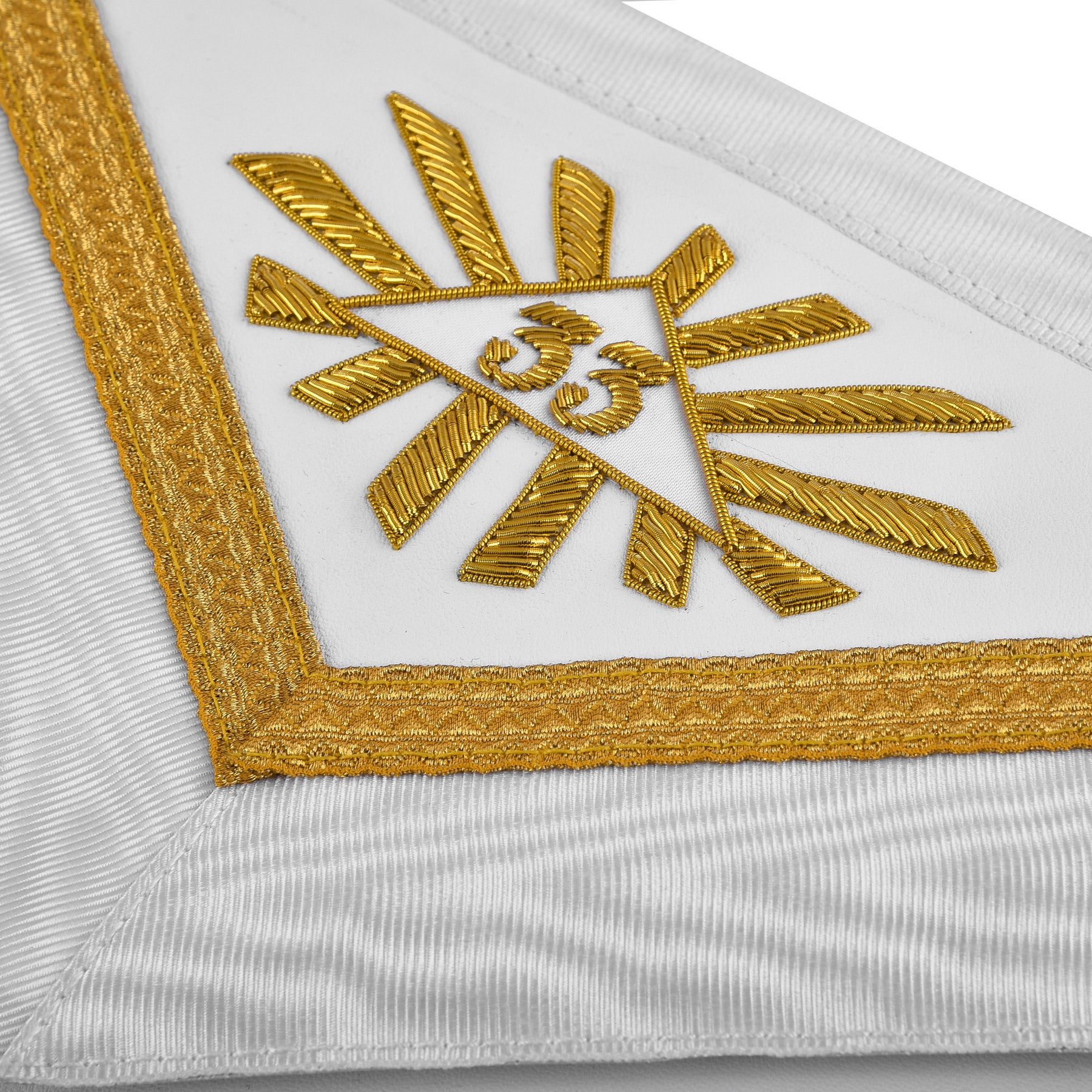 33rd Degree Scottish Rite Apron - Hand Embroidery Gold Bullion Wings Up ALL COUNTRIES FLAGS - Bricks Masons