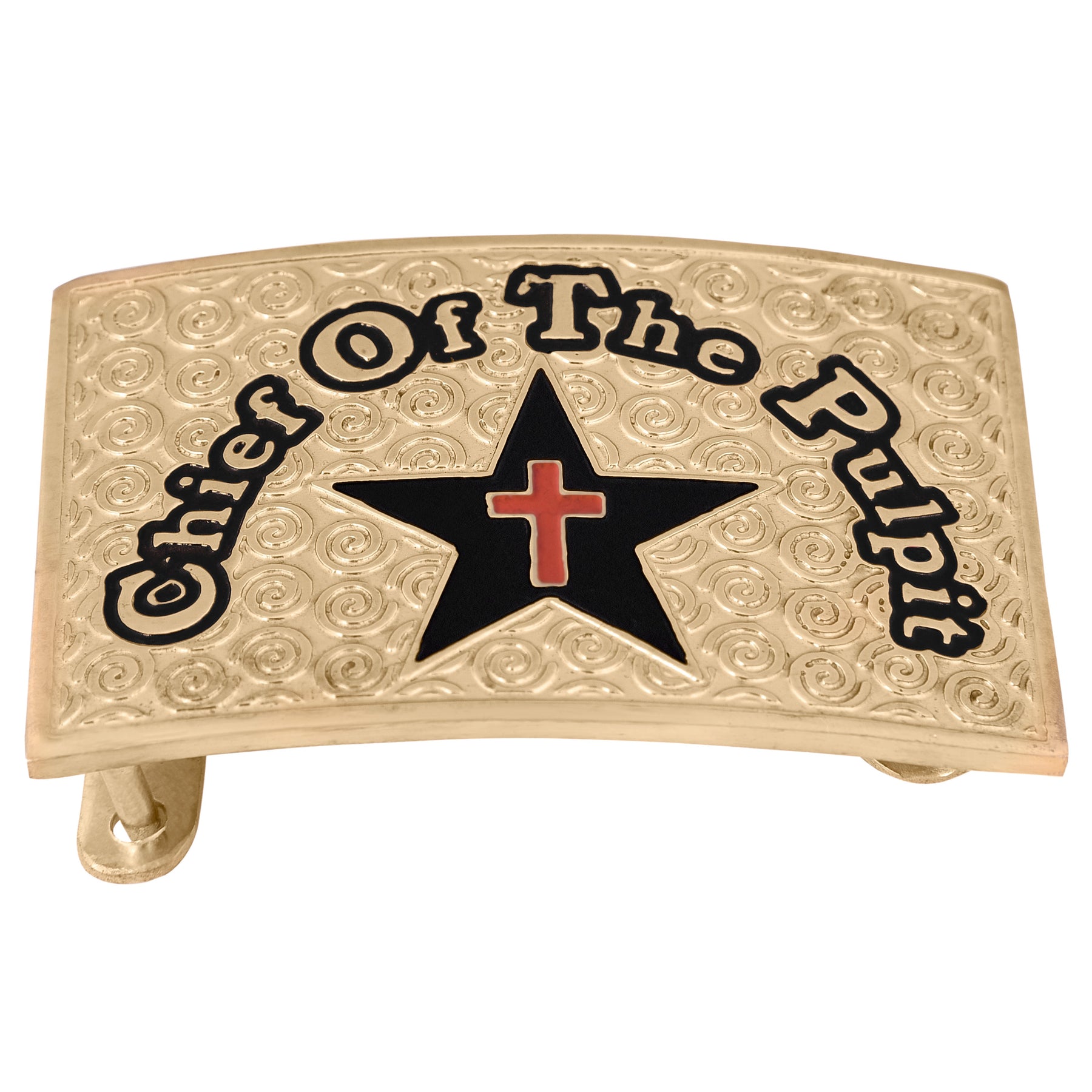 Knights Templar Commandery Belt Buckle - Chief Of The Pulpit Gold Plated - Bricks Masons