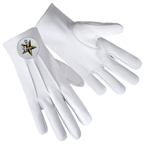 The Order Of The White Shrine Of Jerusalem Glove - Leather With White Patch - Bricks Masons