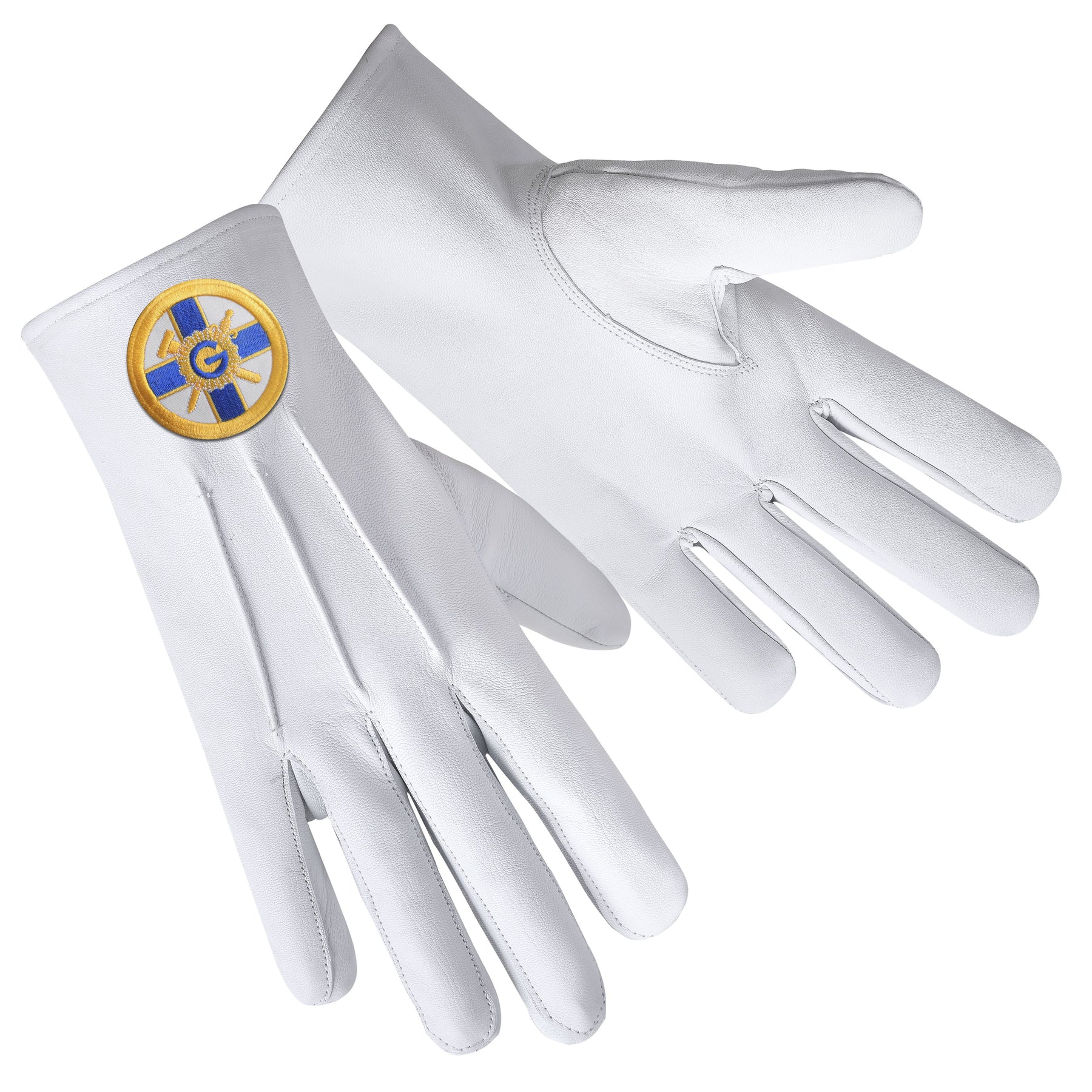 Eminent Prior KYCH Knights of the York Cross of Honour Glove - Leather With Round Patch - Bricks Masons