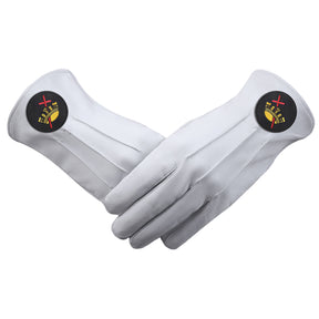 Knights Templar Commandery Glove - Leather With Black Patch - Bricks Masons