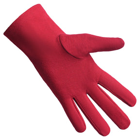 Knights Templar Commandery Glove - Red Cotton With Black Patch - Bricks Masons