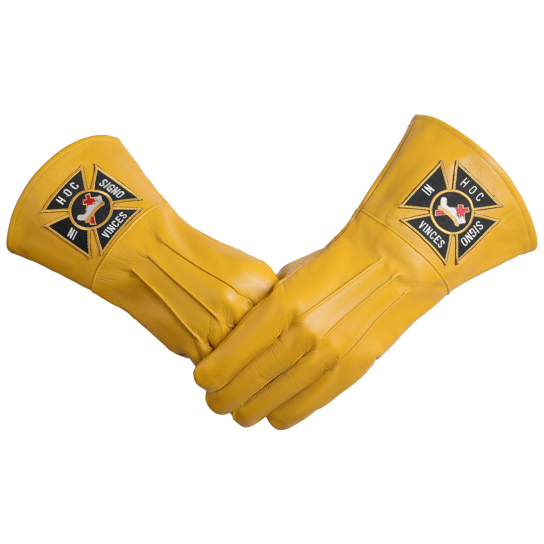 Knights Templar Commandery Glove - Yellow Leather - Bricks Masons