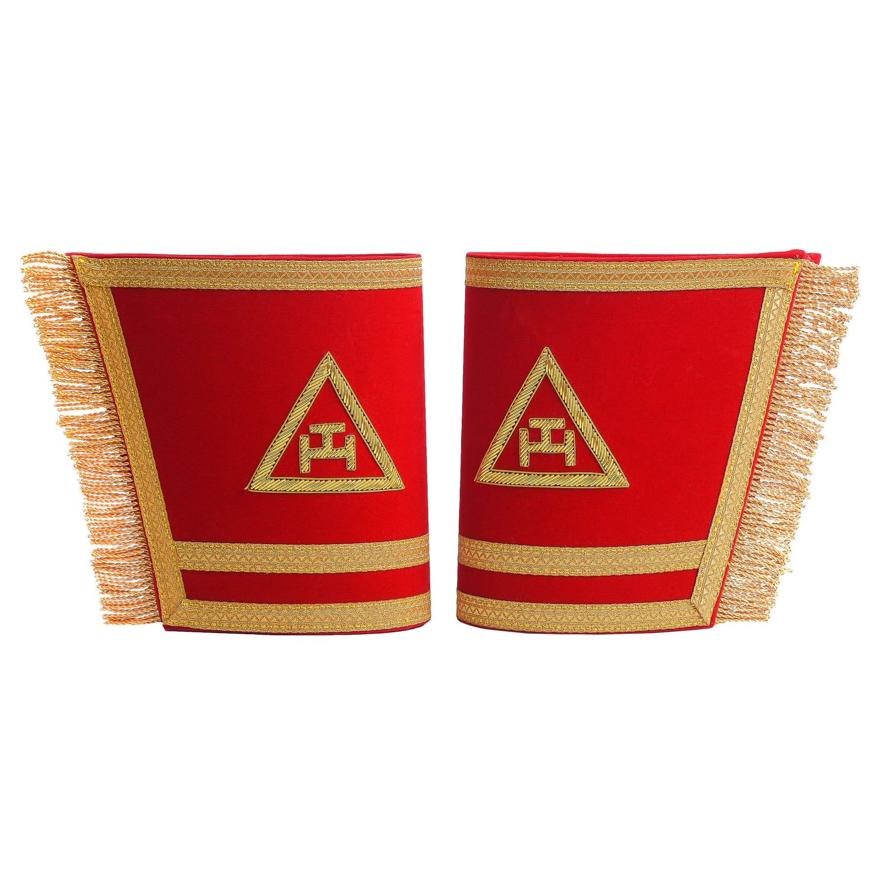 Royal Arch Chapter Cuff - Red Velvet With Triple Tau Emblem - Bricks Masons