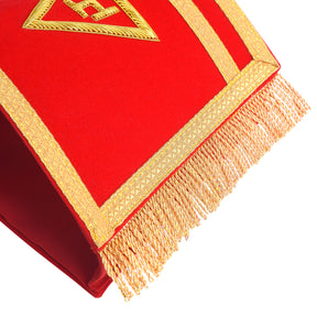 Royal Arch Chapter Cuff - Red Velvet With Triple Tau Emblem - Bricks Masons