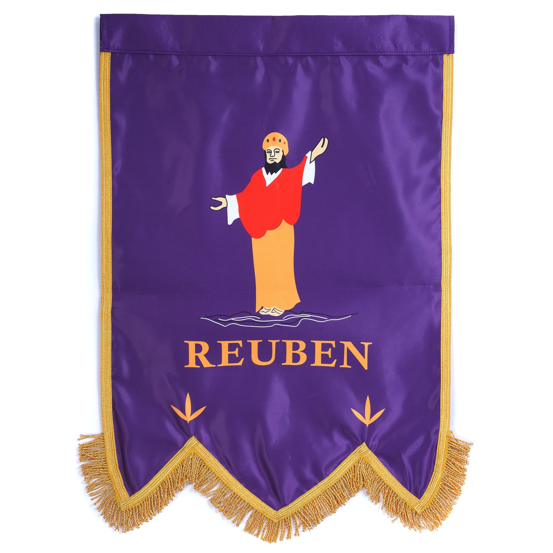 Reuben Royal Arch Chapter Banner - Printed With Gold Braid & Fringe - Bricks Masons