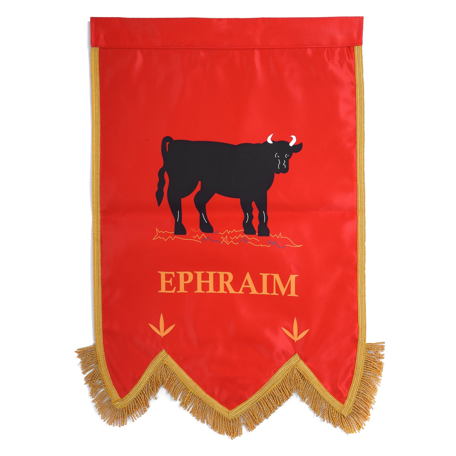 Ephraim Royal Arch Chapter Banner - Printed With Gold Braid & Fringe - Bricks Masons