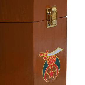 Shriners Fez Case - Wooden With Red Velvet Interior - Bricks Masons