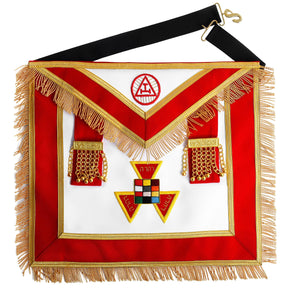 Past High Priest Royal Arch Chapter Apron - Red Velvet with Side Tabs