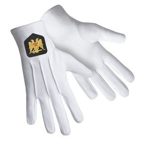 32nd Degree Scottish Rite Glove - Pure Cotton With Double Eagle - Bricks Masons
