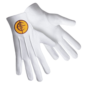 Council Of Crusaders PHA Glove - Pure Cotton Machine Embroidery - Bricks Masons