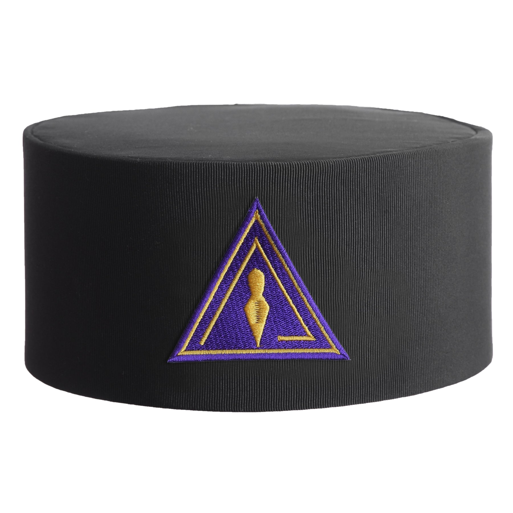 Royal & Select Masters English Regulation Crown Cap - Black Rayon With Purple Patch - Bricks Masons