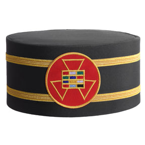 Past High Priest Royal Arch Chapter Crown Cap - Round Red Patch With Double Braid - Bricks Masons