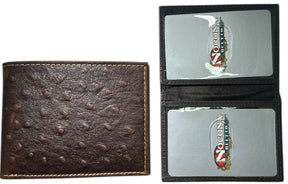 Shriners Wallet -  Nocona Ostrich Print Leather Bifold