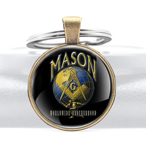 Master Mason Blue Lodge Keychain - - Bricks Masons