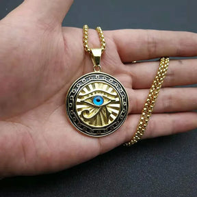 Ancient Egypt Necklace - Eye Of Horus Stainless Steel Eye of God - Bricks Masons