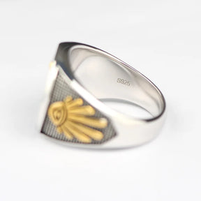 Meister-Maurer-Blaulogenring – Freimaurer mit S&amp;C G Auge der Vorsehung