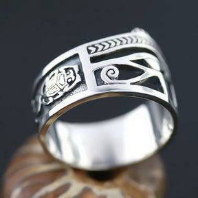 Ancient Egypt Ring - Silver Copper Eye of Horus - Bricks Masons
