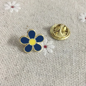Masonic Lapel Pin - Forget Me Not Blue Flower - Bricks Masons