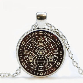 Ancient Israel Necklace - Key of Solomon Round Pendant - Bricks Masons
