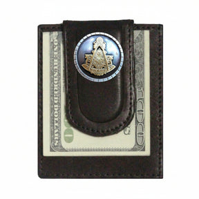 Past Master Blue Lodge Wallet - Black & Brown Colors With Money Clip