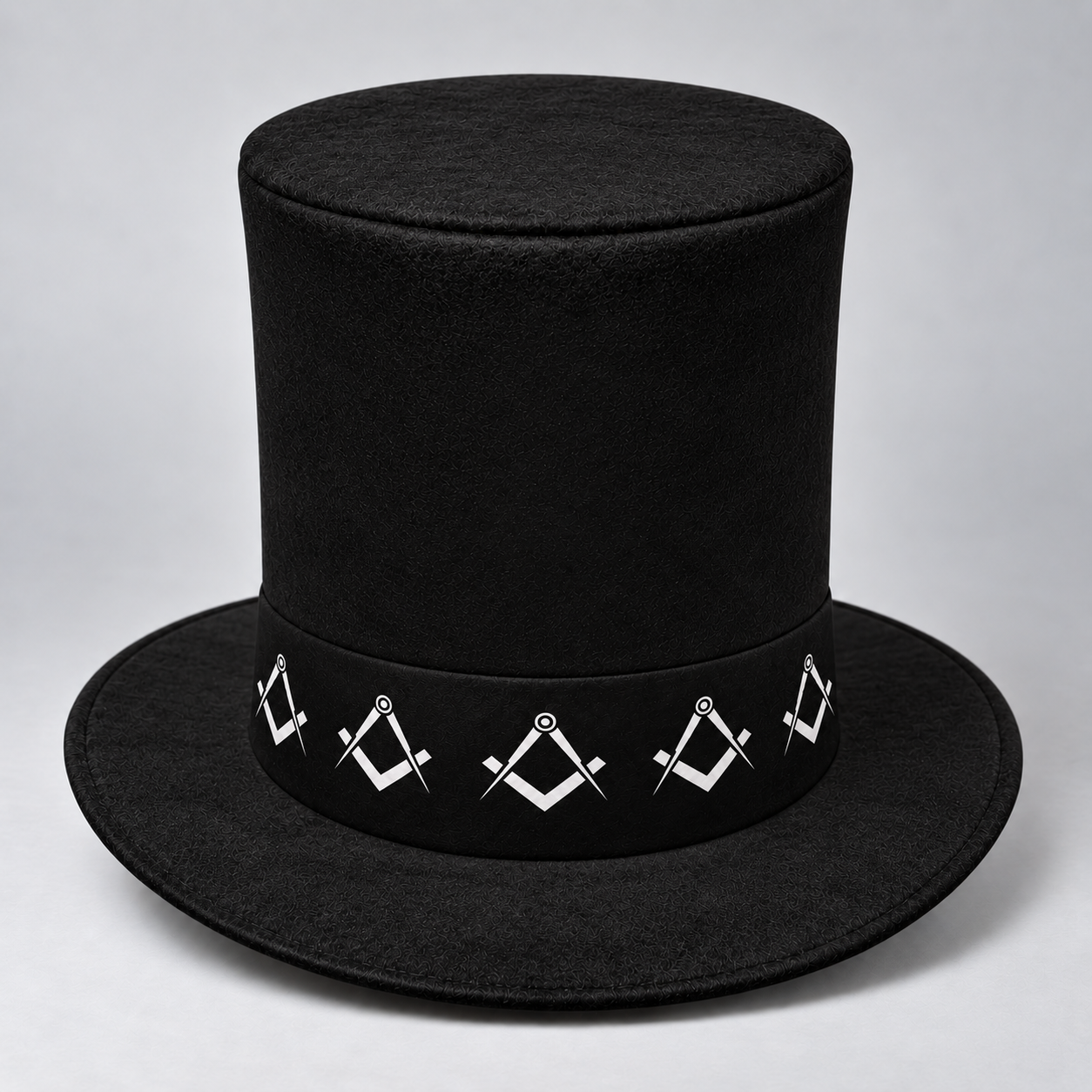 Master Mason Blue Lodge Novelty Hat - Tallest Hat In The Lodge Black Velvet With White S & C - Bricks Masons