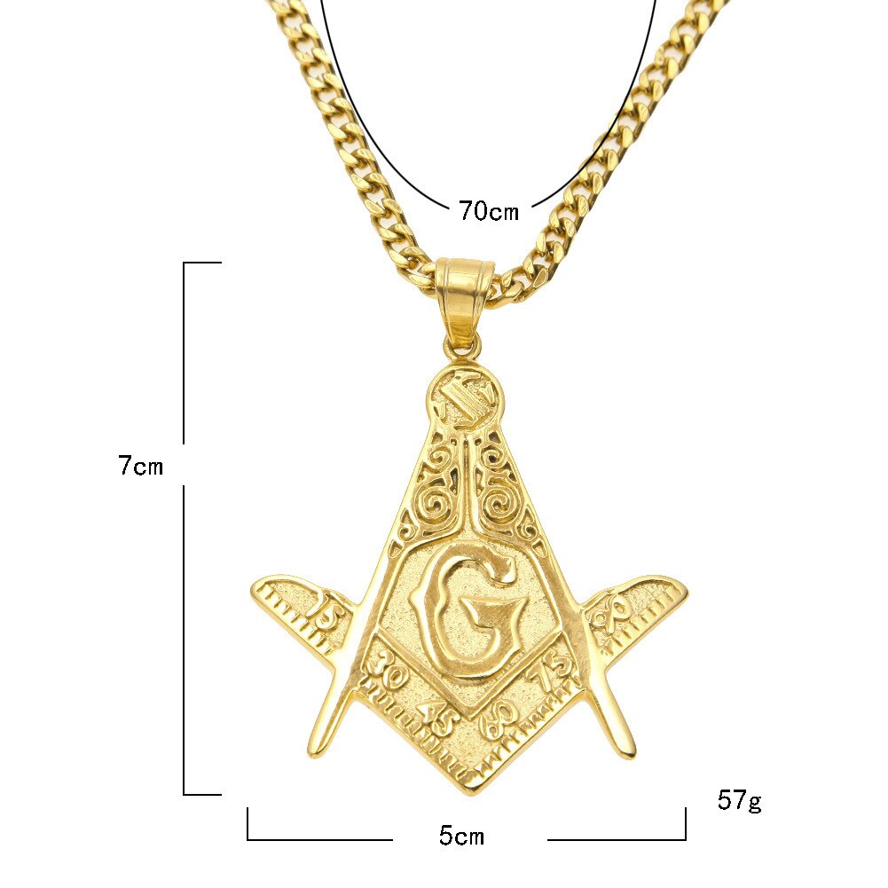 Master Mason Blue Lodge Necklace - Zirconia Stainless Steel