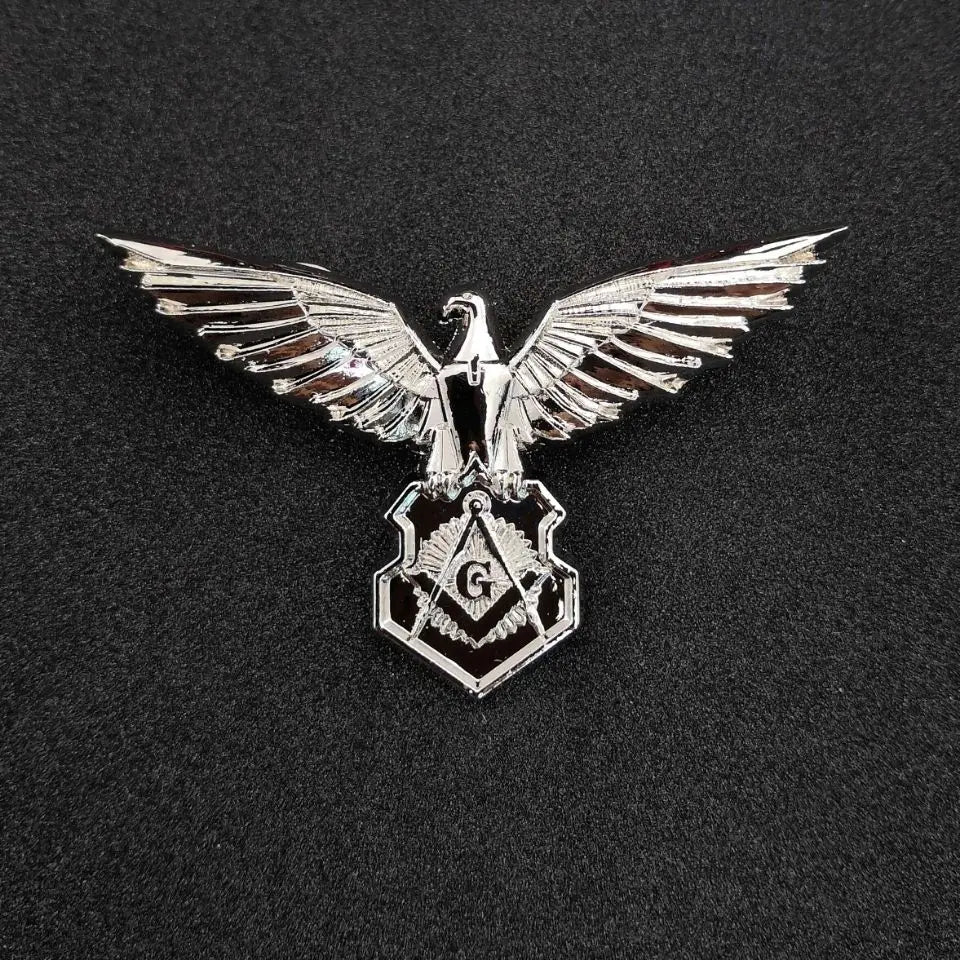 Master Mason Blue Lodge Brooch - Silver Plated Eagle - Bricks Masons
