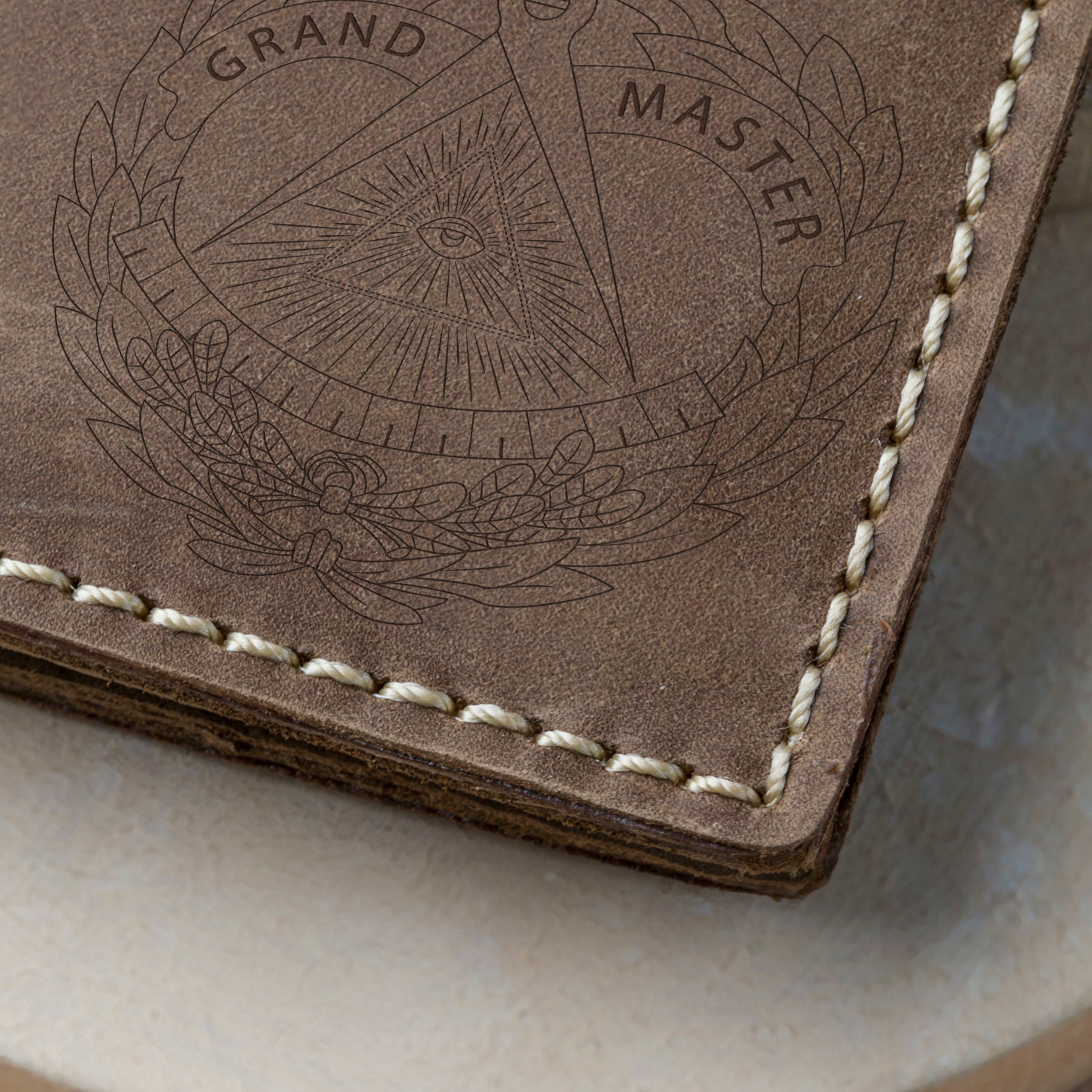 Grand Master Blue Lodge Wallet - Handmade Leather