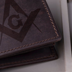 Master Mason Blue Lodge Wallet - Handmade Leather