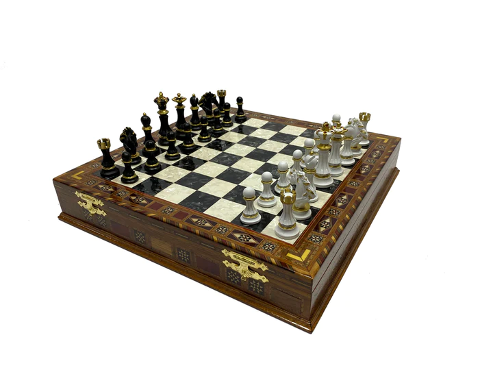 32nd Degree Scottish Rite Chess Set - Wings Down 16.5" (42cm) - Bricks Masons