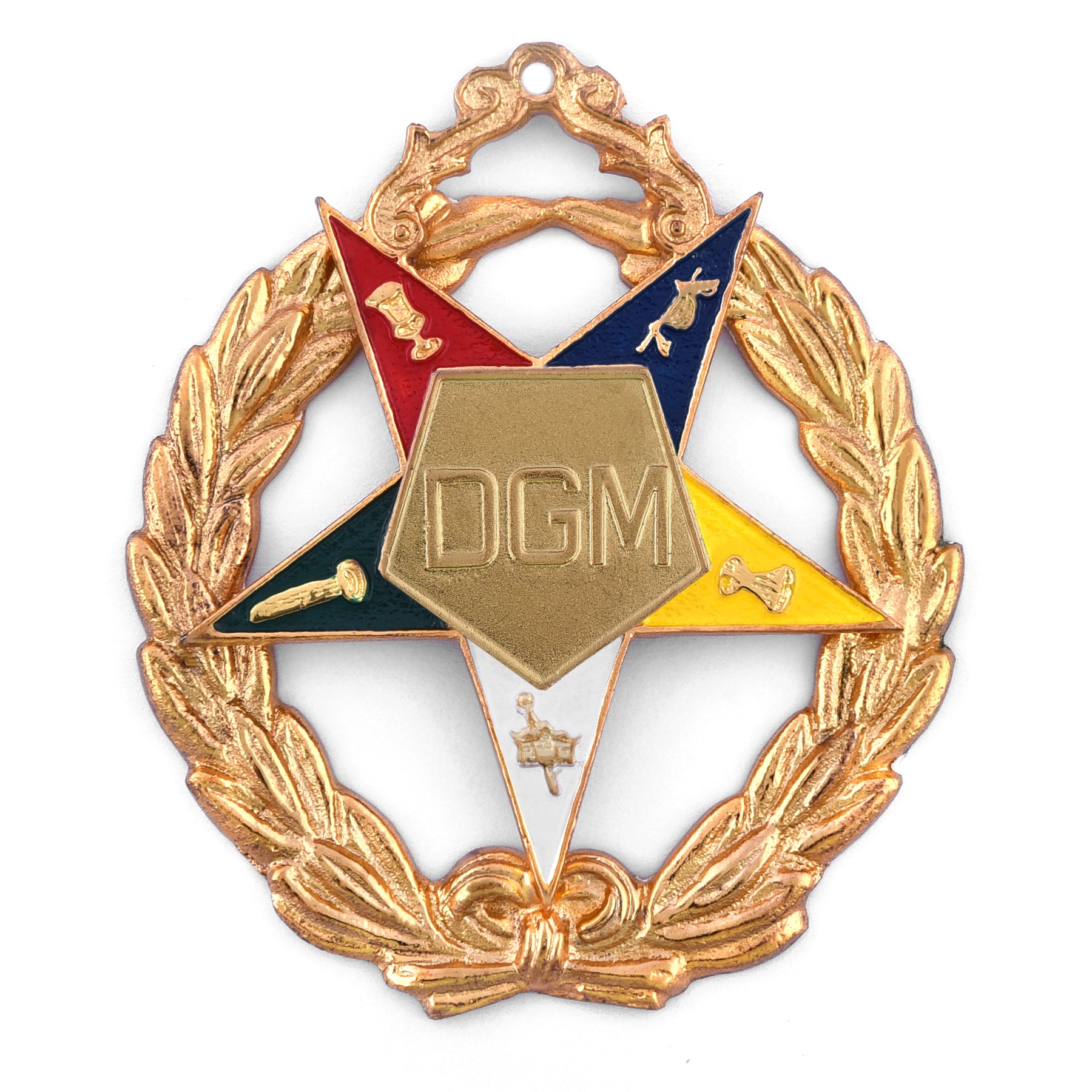 District Grand Matron OES Officer Collar Jewel - Gold Plated - Bricks Masons