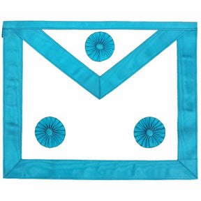 Master Mason Blue Lodge Apron - Sky Blue Moire with Three Rosettes