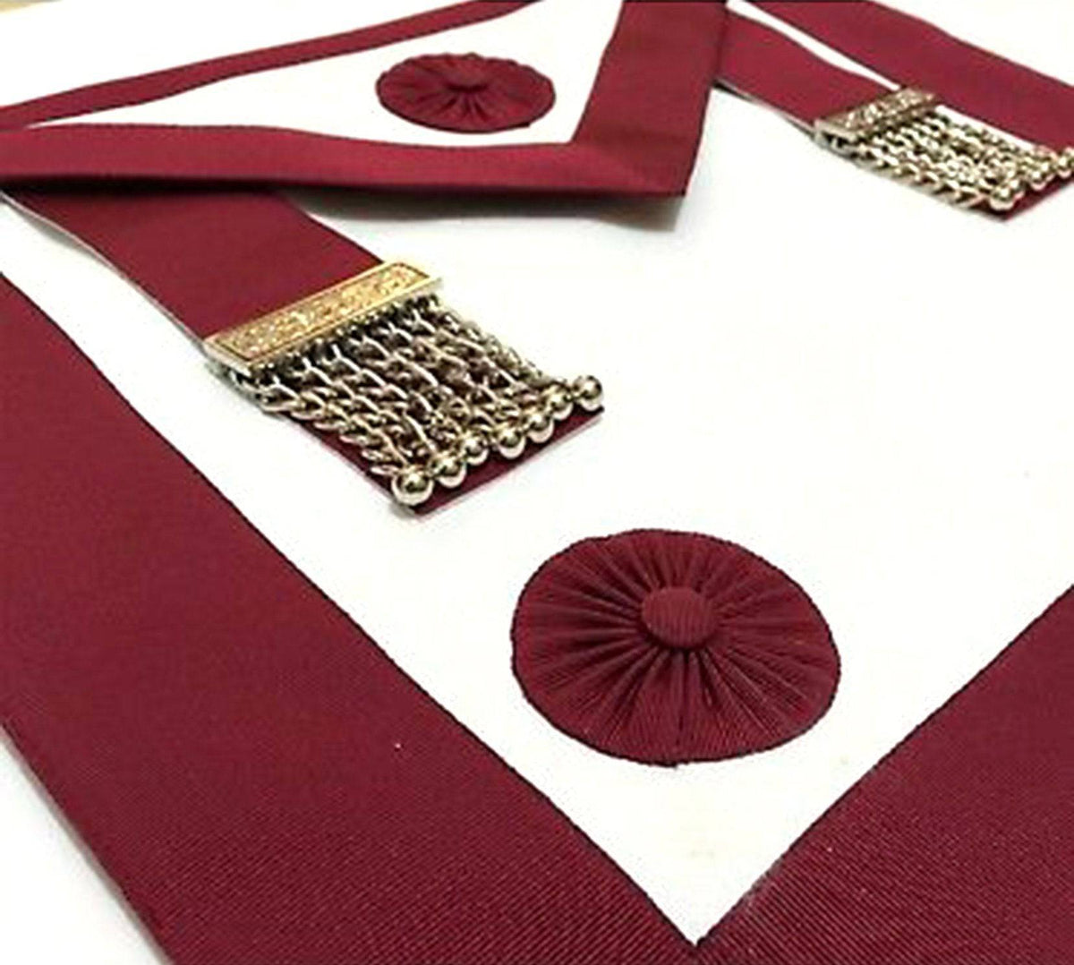 Provincial Steward Craft English Regulation Apron - White & Maroon - Bricks Masons