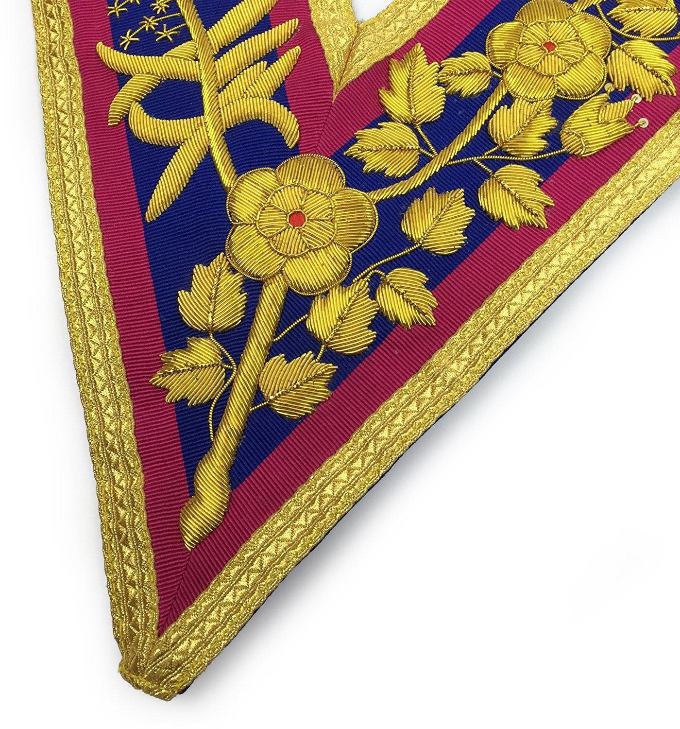 Grand Officers Mark Collar - Pink & Blue with Gold Bullion - Bricks Masons