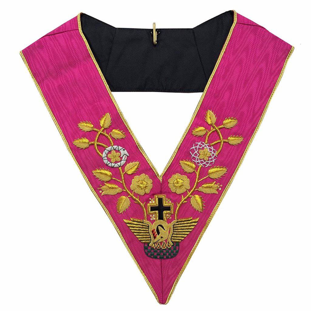 18th Degree Scottish Rite Collar - Pink Moire - Bricks Masons