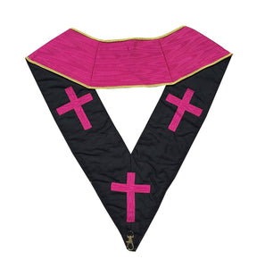 18th Degree Scottish Rite Collar - Pink Moire - Bricks Masons