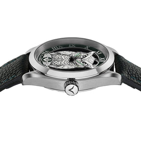 Master Mason Blue Lodge Armbanduhr – Grüne Lünette, Winkelmaß und Zirkel, G mit Eule