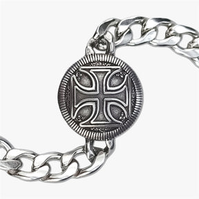 Knights Templar Commandery Bracelet - Silver Cross Vintage Cuban - Bricks Masons