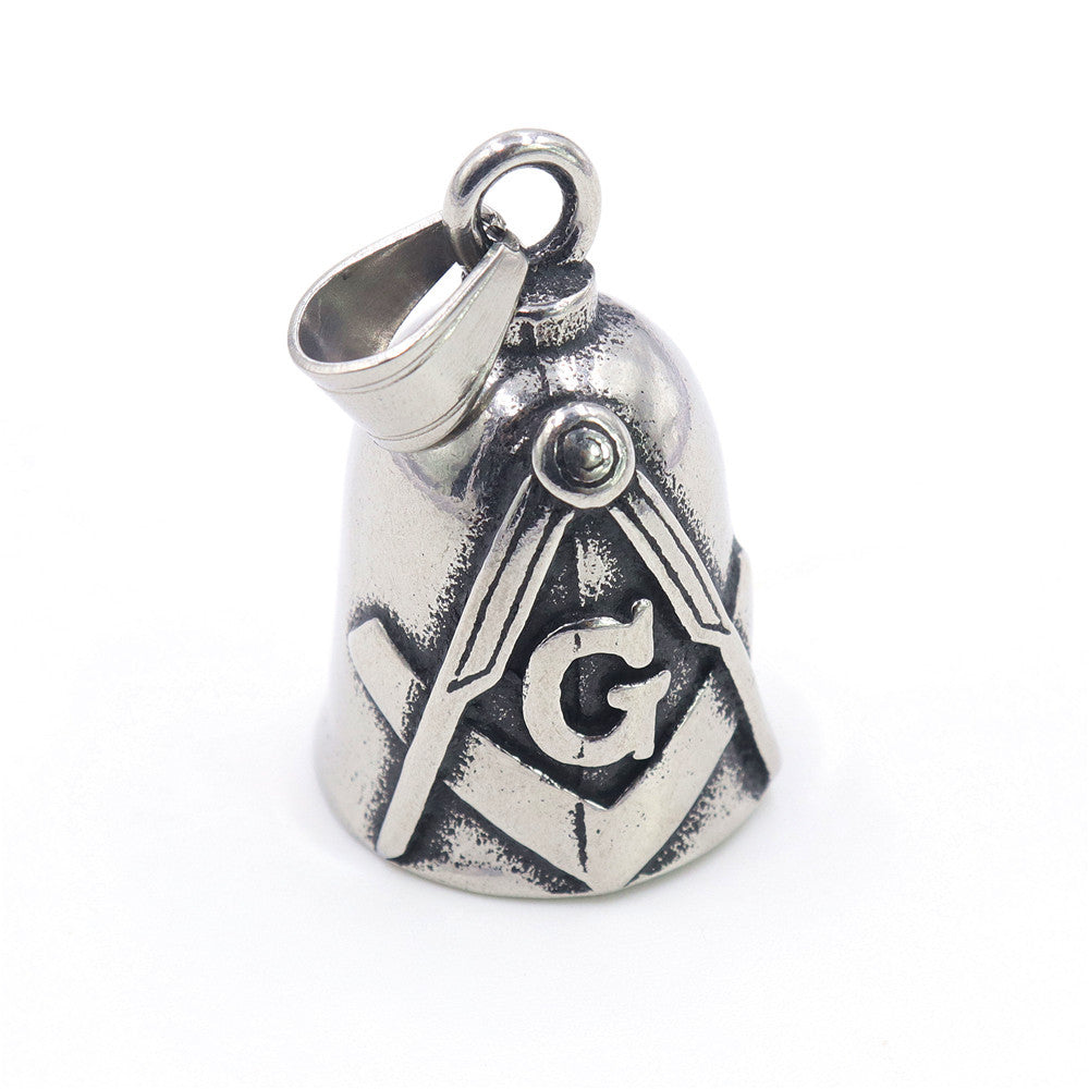 Master Mason Blue Lodge Pendant - 3D Masonic Bell with Square & Compass Emblem - Bricks Masons