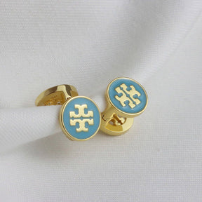 Knights Templar Commandery Earring - Double Sided Copper Ear Buckle In Blue - Bricks Masons