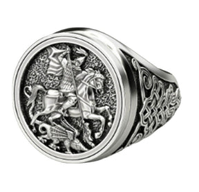 Knights Templar Commandery Ring - Full Silver Plated - Bricks Masons